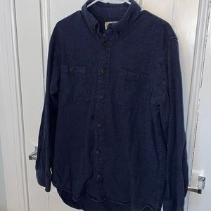 Duluth Trading Co Mens L Navy Blue flannel